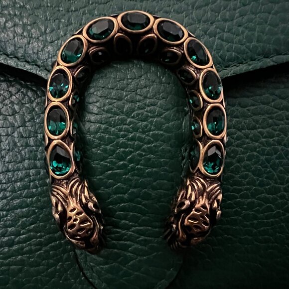 Gucci Dionysus Green Leather Wallet on Chain WOC w/ Dust Bag Auth - Picture 8 of 10